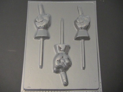 155x Middle Finger Hand Chocolate or Hard Candy Lollipop Mold